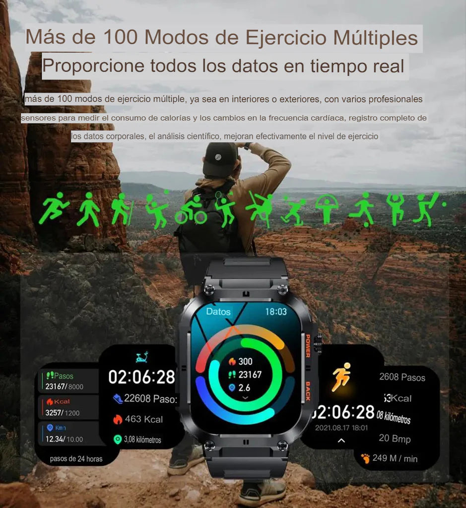 Reloj Inteligente SWAT Ultra Resistente 2025 con Nuevas funcionalidades y Batería Extra Duración