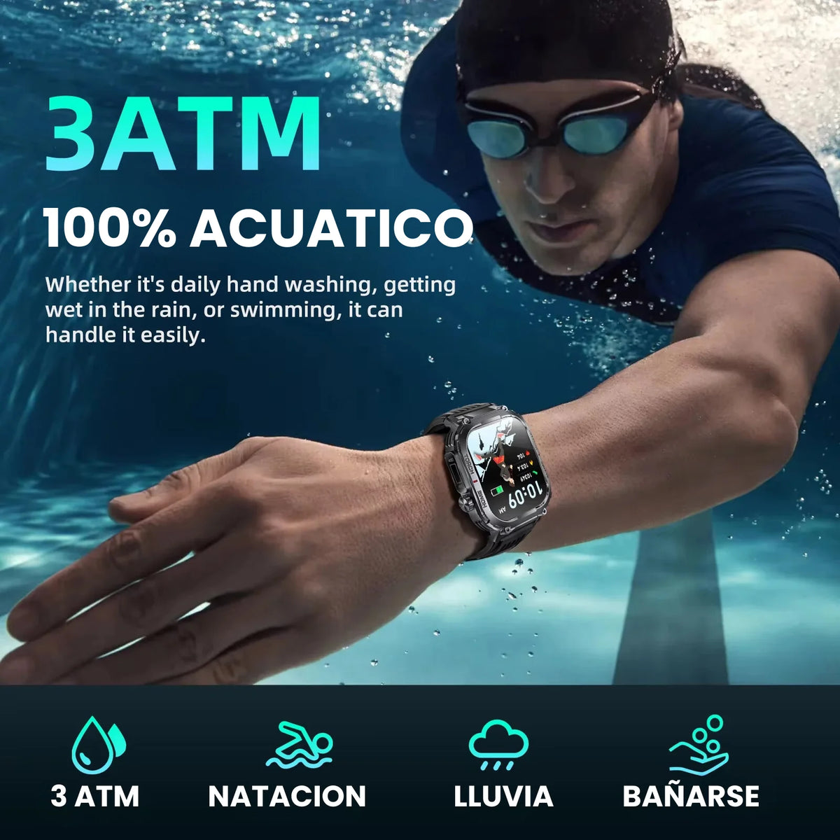 Reloj Inteligente SWAT Ultra Resistente 2025 con Nuevas funcionalidades y Batería Extra Duración