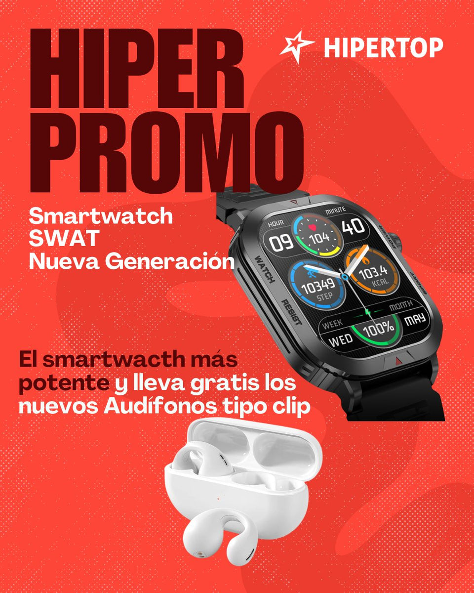 ⭐LLEVA GRATIS Audífonos Tipo Clip Impermeables⭐ Con la compra del Reloj Inteligente SWAT Ultra Resistente 2025