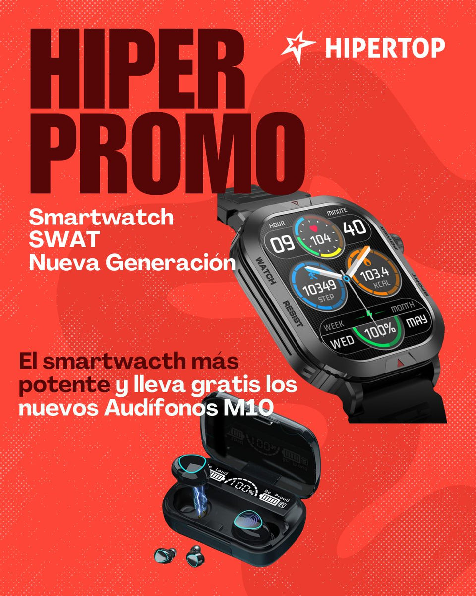 ⭐LLEVA GRATIS Audífonos M10⭐ Con la compra del Reloj Inteligente SWAT Ultra Resistente 2025