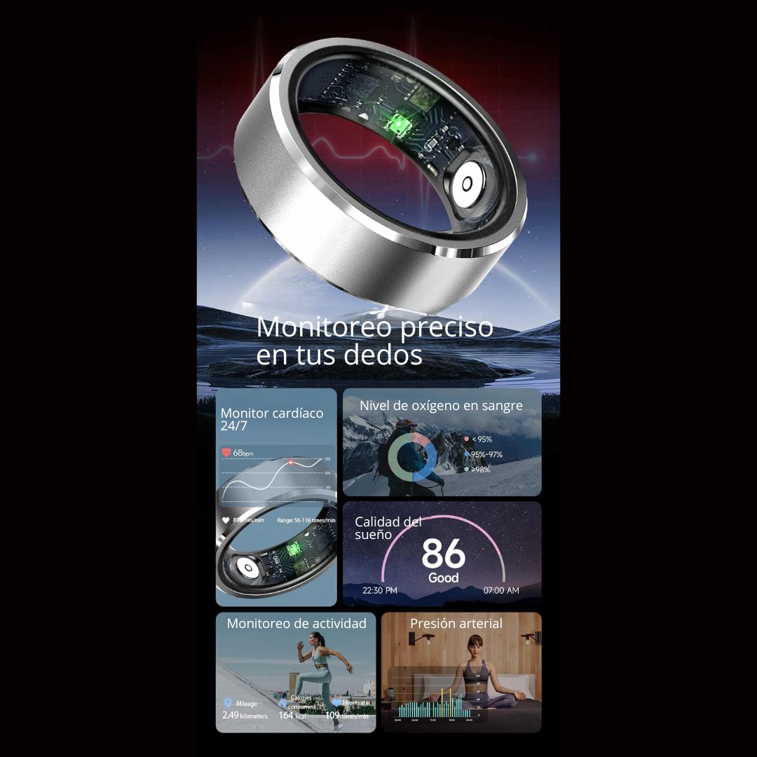 Anillo Inteligente Nueva Generación para Monitoreo de salud, sueño, actividad
