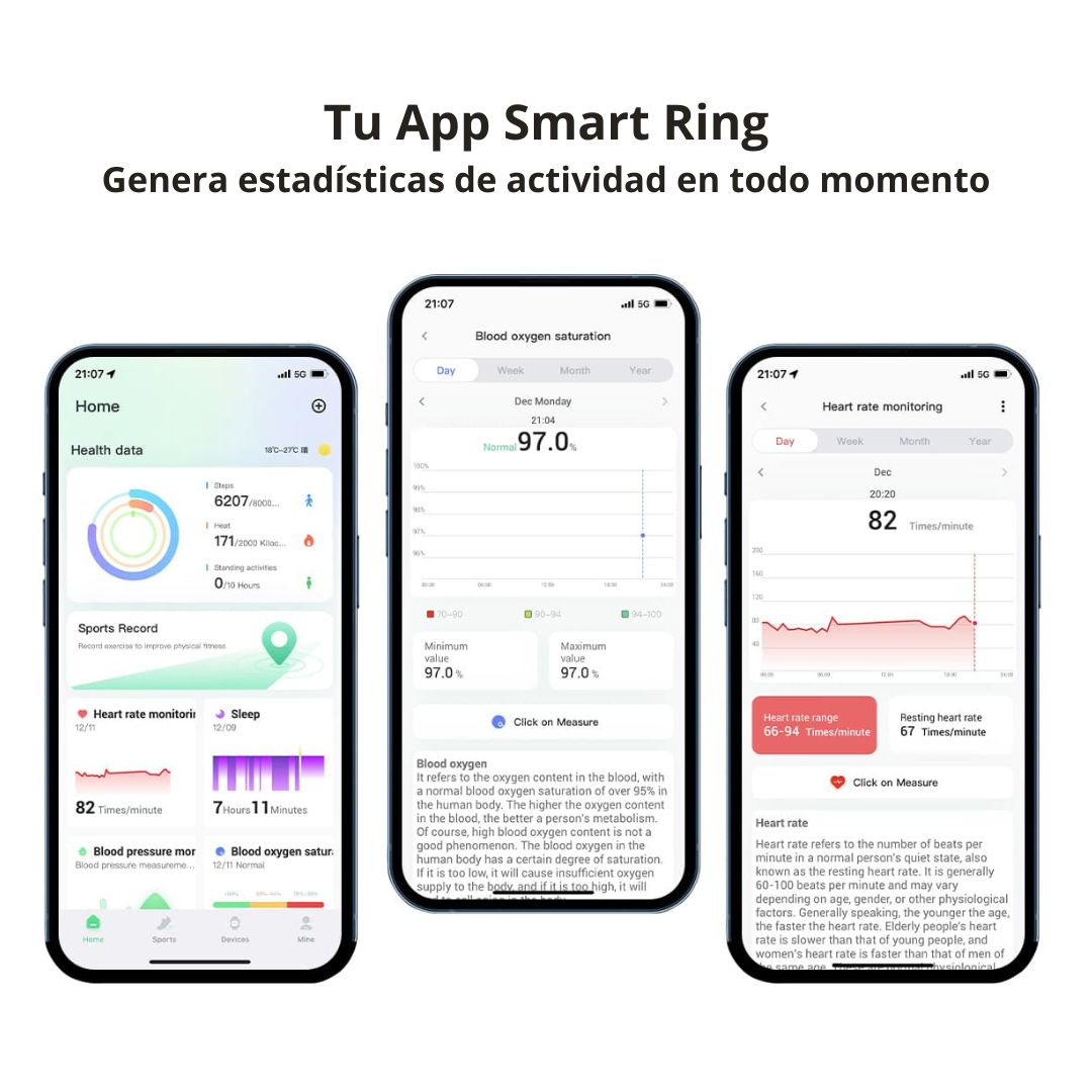 Anillo Inteligente Nueva Generación para Monitoreo de salud, sueño, actividad